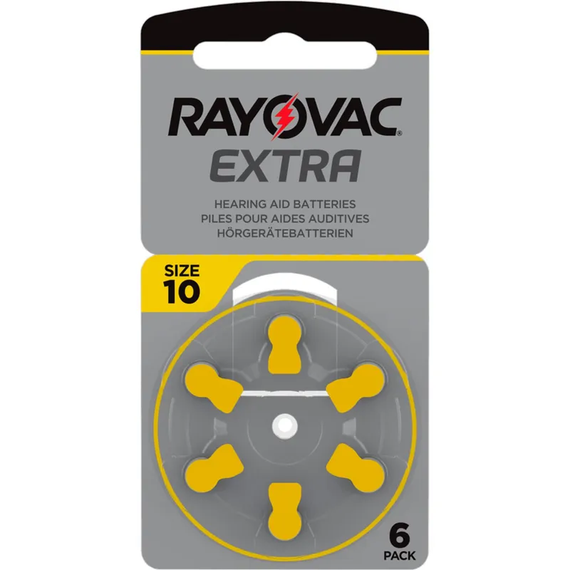 Bild 2 för Rayovac Extra Hörapparatsbatterier 10 gul 6-pack
