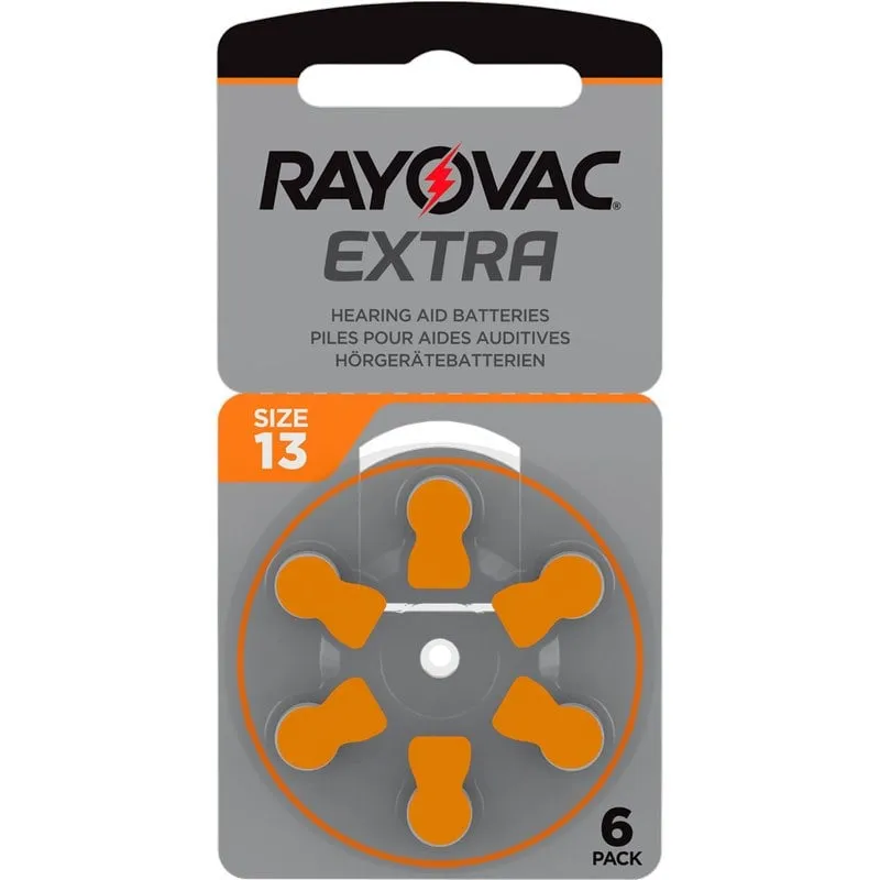 Bild 1 för Rayovac Extra Hörapparatsbatterier 13 orange 6-pack