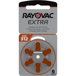 Produktfoto för Rayovac Extra Hörapparatsbatterier 312 brun 6-pack