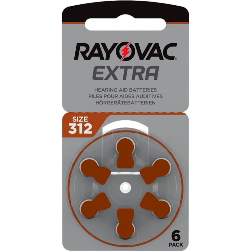 Bild 2 för Rayovac Extra Hörapparatsbatterier 312 brun 6-pack