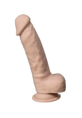 Alternativ bild 0 för Real Skin Dual Density Dildo med pung 18 cm