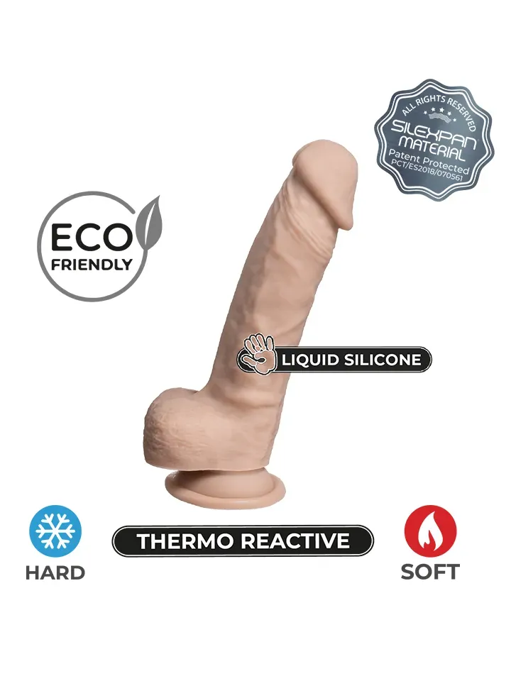 Bild 2 för Real Skin Dual Density Dildo med pung 21 cm