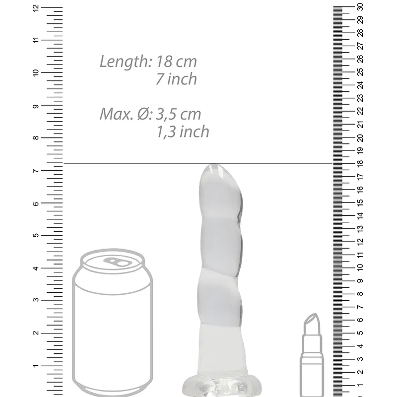 Bild 2 för RealRock: Crystal Clear Non Realistic Dildo, 18 cm