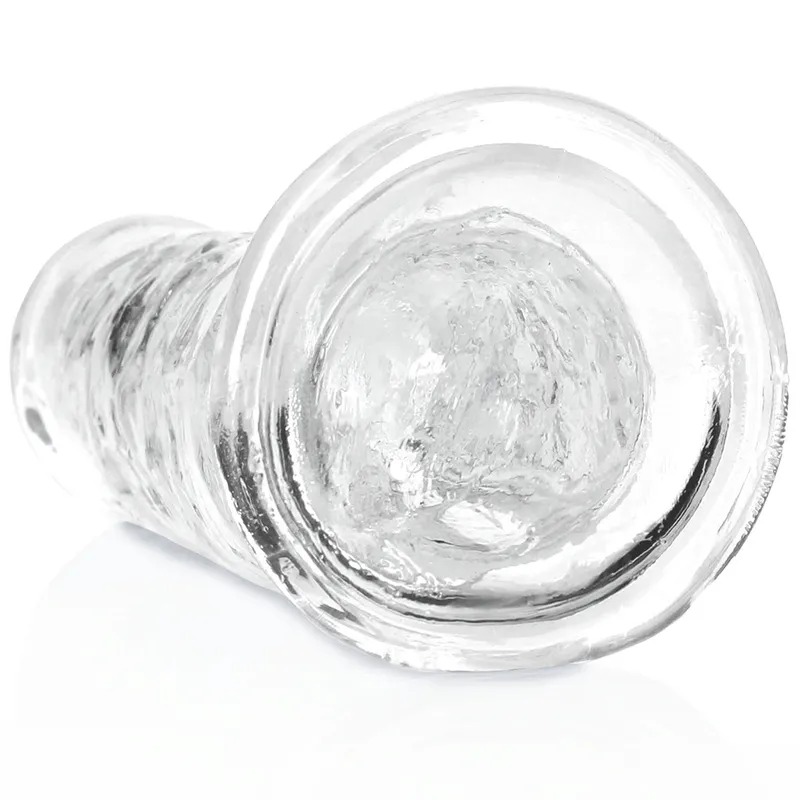 Bild 2 för RealRock: Crystal Clear Straight Realistic Dildo, 18 cm, transparent