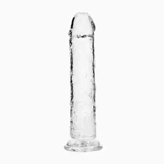 Produktfoto för RealRock: Crystal Clear Straight Realistic Dildo, 23 cm, transparent