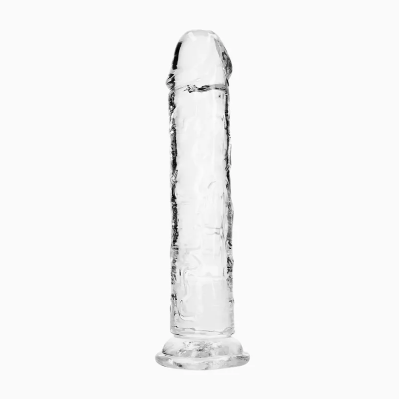 Bild 1 för RealRock: Crystal Clear Straight Realistic Dildo, 23 cm, transparent