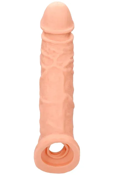 Bild 1 för RealRock Skin: Penis Extender with Rings, 21 cm, ljus
