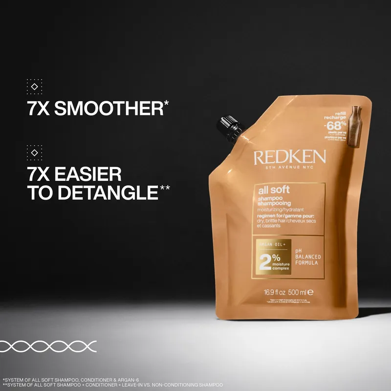 Bild 2 för Redken All Soft Shampoo Refill 500 ml