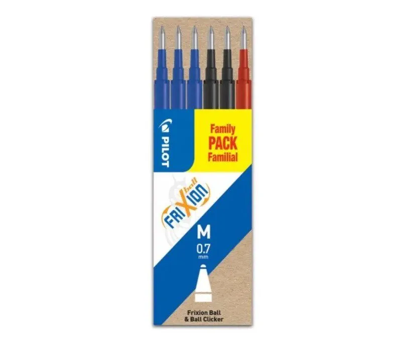 Alternativ bild 0 för Refill Pilot FriXion Medium 0.7 mm - med 6 stk. ass. farver