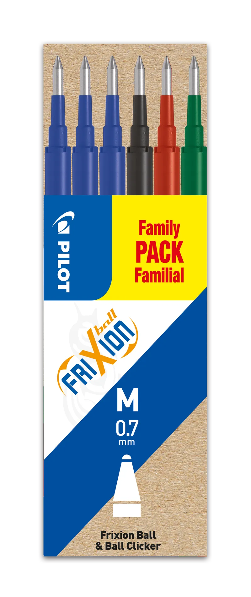 Alternativ bild 0 för Refill Pilot FriXion Medium 0.7 mm - med 6 stk. ass. farver