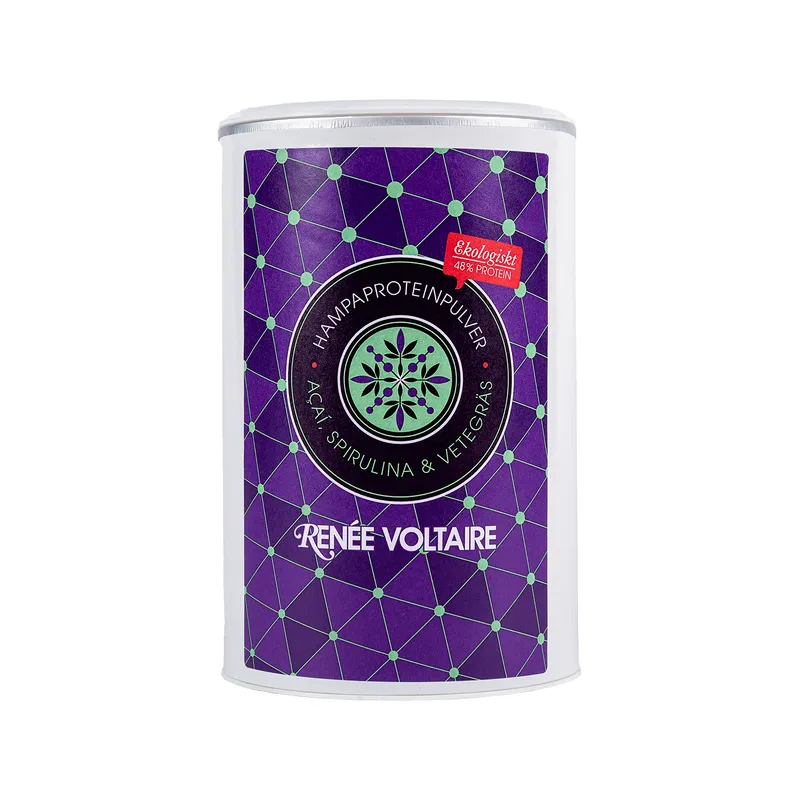 Bild 2 för Renée Voltaire Hampaproteinpulver Acai, Spirulina & Vetegräs 400 g EKO