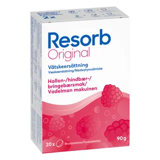 Produktfoto för Resorb Original Hallon brustabletter