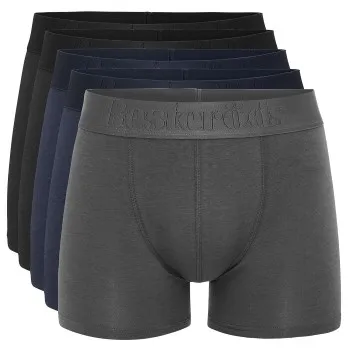 Alternativ bild 0 för Resteröds Kalsonger 10P Gunnar Bamboo Boxer Grå/Blå Small Herr