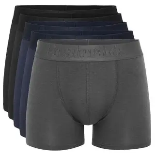 Produktfoto för Resteröds Kalsonger 5P Gunnar Bamboo Boxer Grå/Blå X-Large Herr