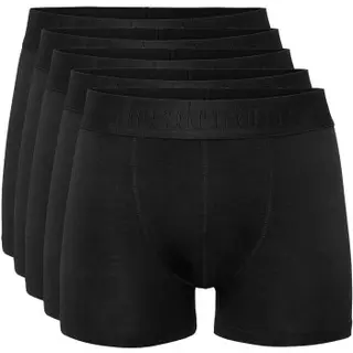 Produktfoto för Resteröds Kalsonger 5P Gunnar Bamboo Boxer Helsvart Large Herr