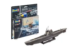 Produktfoto för Revell - Tysk ubåt typ VII C/41 presentförpackning, 1/350, 65154