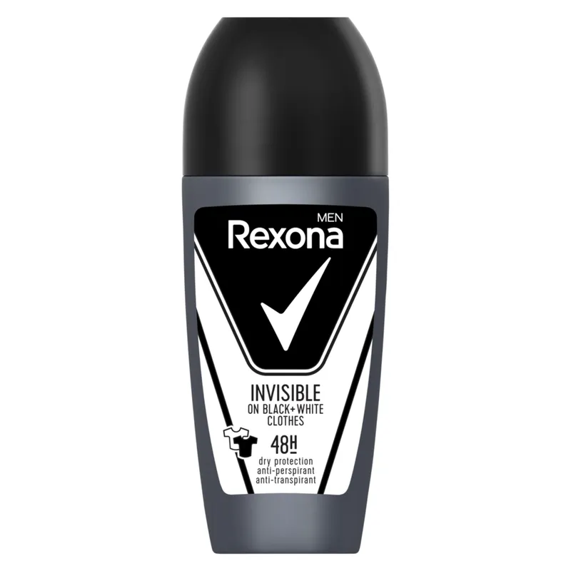 Bild 2 för Rexona Men 48h Invisible black + white roll-on 50 ml
