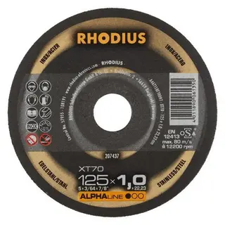Produktfoto för Rhodius XT70 BOX 208226 Skärskiva rak 125 mm 22.23 mm 10 st