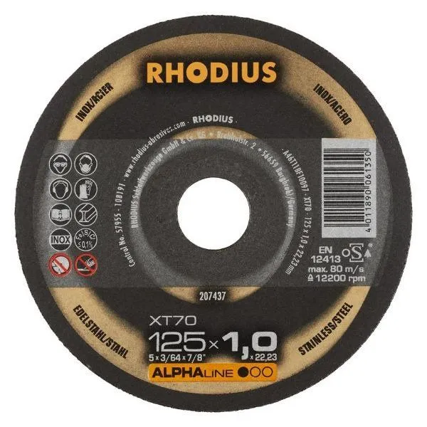 Alternativ bild 0 för Rhodius XT70 BOX 208226 Skärskiva rak 125 mm 22.23 mm 10 st