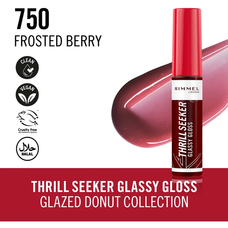 Bild 2 för Rimmel London Thrill Seeker Glassy Gloss 750 Frosted Berry 10 ml