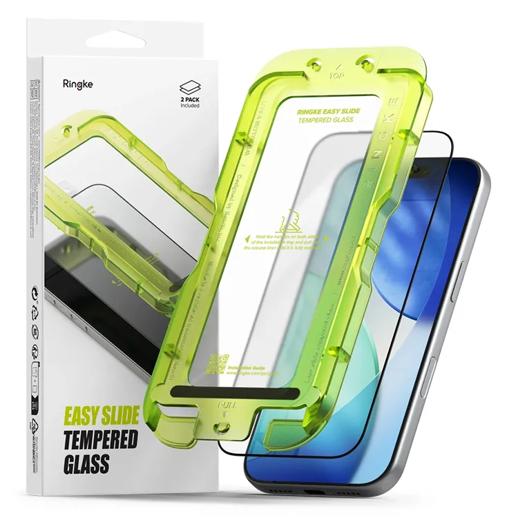 Alternativ bild 0 för Ringke [2-Pack] Härdat Glas Skärmskydd för Apple iPhone Air Easy Slide - Svart