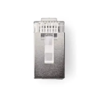 Produktfoto för RJ45-kontakt | Hane | Solid STP CAT6 | Rak | Guldplaterad | 10 st. | PVC | Transparent | Låda