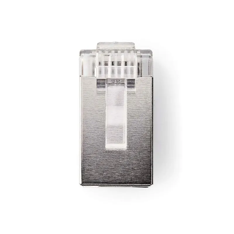 Bild 1 för RJ45-kontakt | Hane | Solid STP CAT6 | Rak | Guldplaterad | 10 st. | PVC | Transparent | Låda