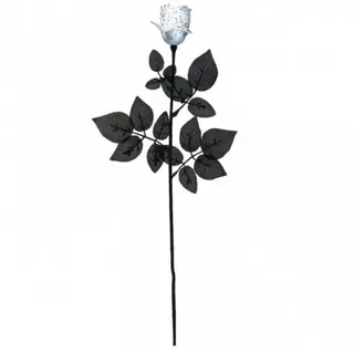 Produktfoto för Ros vit med blodstänk - 61 cm hög