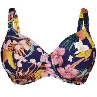 Produktfoto för Rosa Faia Tropical Sunset Bikini Top Blå m blommor F 38 Dam