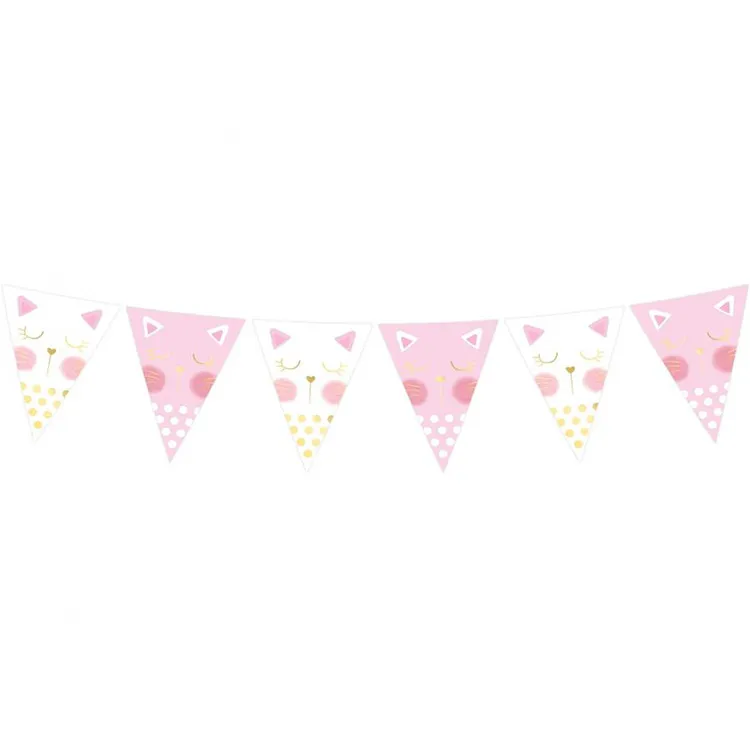 Alternativ bild 0 för Rosa Katt Flaggbanderoll