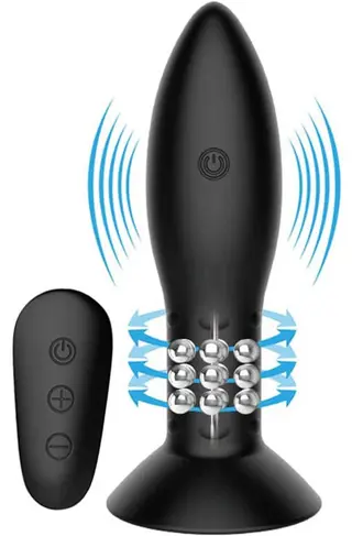 Produktfoto för Rotation Beads Anal Plug 13 cm Analplugg med vibrator