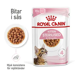 Produktfoto för Royal Canin Kitten Sterilised Gravy 12x 85g
