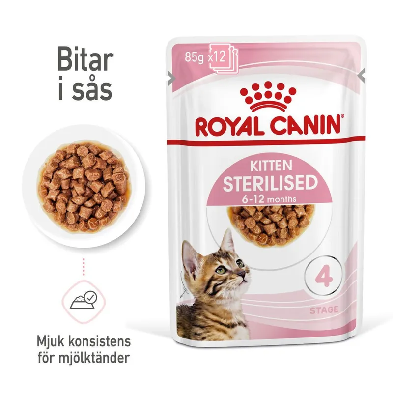 Bild 1 för Royal Canin Kitten Sterilised Gravy 12x 85g