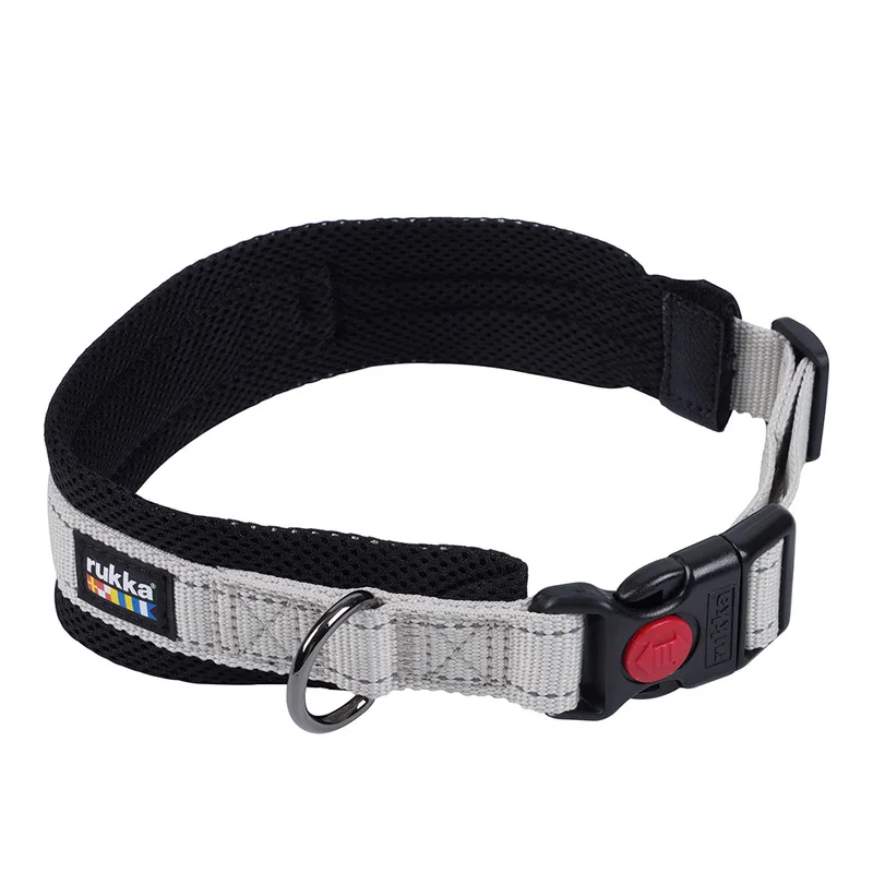 Alternativ bild 0 för Rukka Bliss Eco Mjukt Hundhalsband Ljusgrå (30mm x 55 - 65cm)