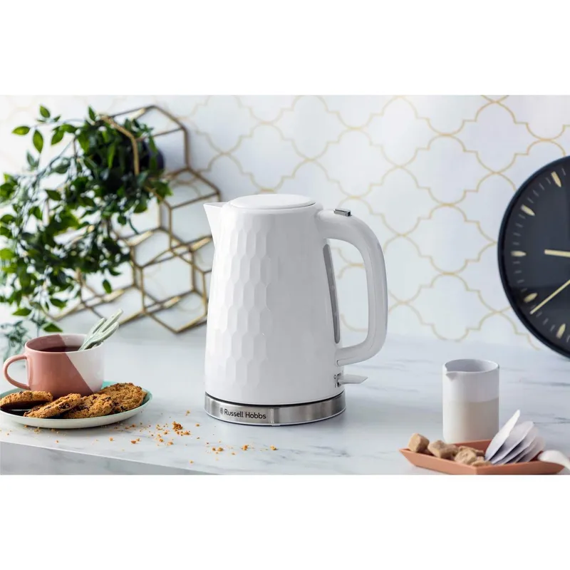 Bild 2 för Russell Hobbs Vattenkokare Rapid Boil Kettle Honey Comb - White 26050-70 - Vit - 2400 W