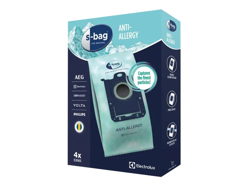 Alternativ bild 0 för s-Bag Anti-Allergy E206S - Påse - till dammsugare (paket om 4)