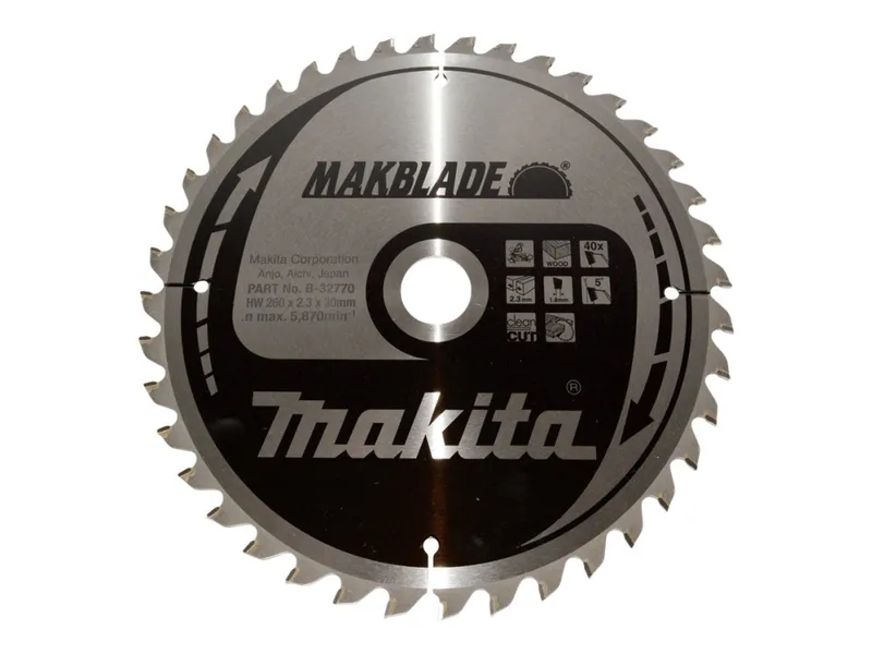 Alternativ bild 0 för SÅGKLINGA B-32770 MAKITA TRÄ 40T 260X30MM | Beijerbygg Byggmaterial