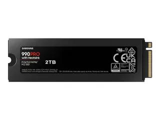Produktfoto för Samsung 990 PRO MZ-V9P2T0GW - SSD - krypterat - 2 TB - inbyggd - M.2 2280 - PCIe 4.0 x4 (NVMe) - 256 bitars AES - TCG Opal Encryption 2.0 - integrerad kylfläns