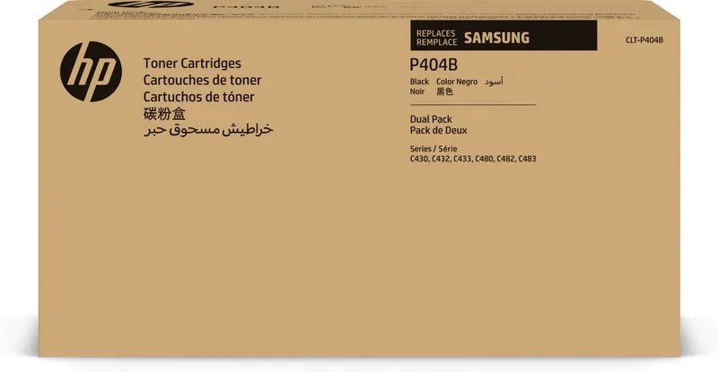 Alternativ bild 0 för Samsung CLT-P404B - 2-pack - svart - original - tonerkassett (SU364A) - för Samsung CLX-3302, 3303, 3304, 3307  Xpress SL-C432, C433, C462, C463, C467, C482, C483