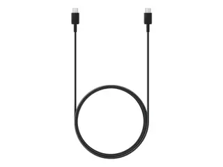 Produktfoto för Samsung EP-DX310 - USB-kabel - 24 pin USB-C (hane) till 24 pin USB-C (hane) - USB 2.0 - 3 A - 1.8 m - USB Power Delivery (3A, 60W), supersnabb laddning upp till 25 W - svart