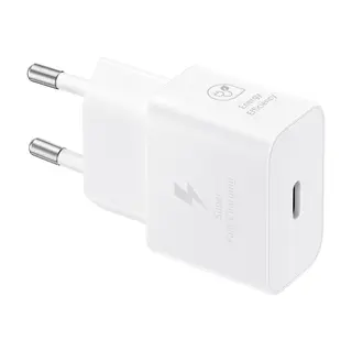 Produktfoto för Samsung EP-T2510X - Strömadapter - with data cable - 25 Watt - 3 A - PD 3.0, SFC, PD/PPS (24 pin USB-C) - på kabel: USB-C - vit