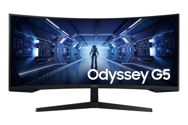 Bild 1 för Samsung Odyssey G5 C34G55TWWP - G55T Series - LED-skärm - spel - böjd - 34 - 3440 x 1440 UWQHD @ 165 Hz - VA - 250 cd/m² - 2500:1 - HDR10 - 1 ms - HDMI, DisplayPort - svart