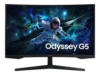 Produktfoto för Samsung Odyssey G5 S27CG552EU - G55C Series - LED-skärm - spel - böjd - 27 - 2560 x 1440 QHD @ 165 Hz - VA - 300 cd/m² - 2500:1 - HDR10 - 1 ms - HDMI, DisplayPort - svart