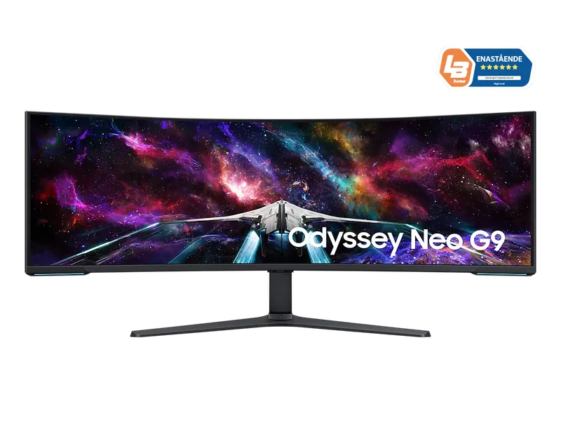 Bild 1 för Samsung Odyssey Neo G9 S57CG952NU - G95NC Series - QLED monitor - spel - böjd - 57 - 7680 x 2160 Dual UHD @ 240 Hz - VA - 1000 cd/m² - 1000000:1 - DisplayHDR 1000 - 1 ms - 3xHDMI, DisplayPort - svart, vit