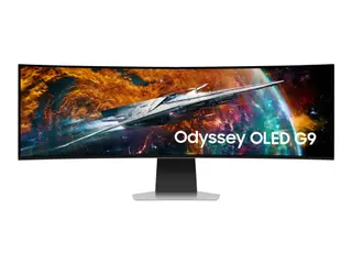 Produktfoto för Samsung Odyssey OLED G9 S49CG950SU - G95SC Series - OLED-monitor - Smart - spel - böjd - 49 - 5120 x 1440 UWQHD @ 240 Hz - 250 cd/m² - 1000000:1 - DisplayHDR 400 True Black - 0.03 ms - DisplayPort, Micro HDMI, HDMI - högtalare - silver