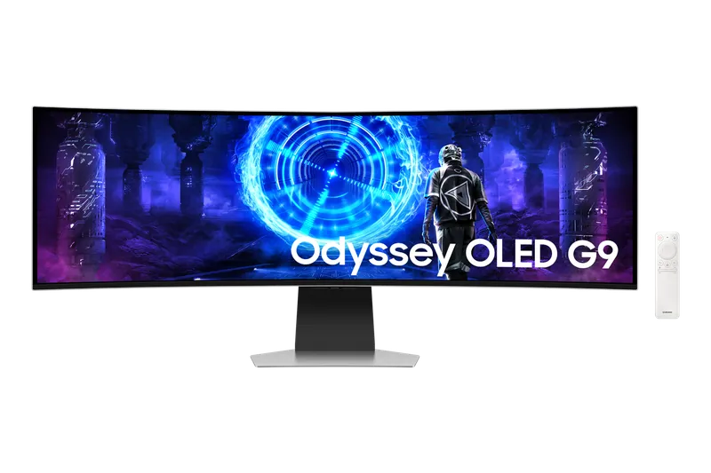 Bild 1 för Samsung Odyssey OLED G9 S49DG950SU - G95SD Series - OLED-monitor - Smart - spel - böjd - 49 - 5120 x 1440 Dual Quad HD @ 240 Hz - 250 cd/m² - 1000000:1 - HDR10+ Gaming, HDR10 - 0.03 ms - DisplayPort, Micro HDMI, HDMI - högtalare - silver