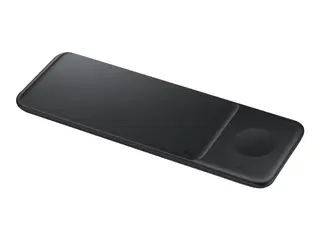 Produktfoto för Samsung Wireless Charger Trio EP-P6300 - Trådlös laddningsplatta + växelströmsadapter - Fast Charge - svart - för Galaxy Buds Live, Note20, S20, S20 5G, Watch 3, Z Flip 5G, Z Flip4, Z Fold2 5G, Z Fold4