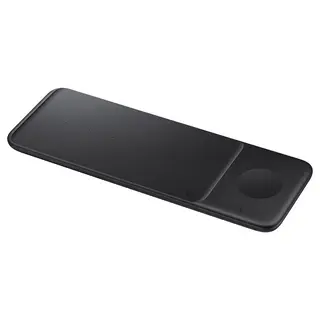 Produktfoto för Samsung Wireless Charger Trio EP-P6300 - Trådlös laddningsplatta + växelströmsadapter - Fast Charge - svart - för Galaxy Buds Live, Note20, S20, S20 5G, Watch 3, Z Flip 5G, Z Flip4, Z Fold2 5G, Z Fold4