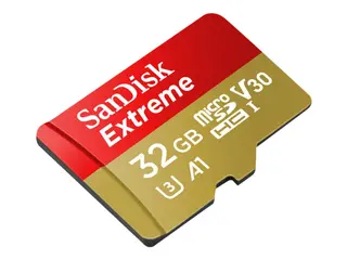 Produktfoto för SanDisk Extreme - Flash-minneskort (adapter, microSDHC till SD inkluderad) - 32 GB - A1 / Video Class V30 / UHS-I U3 / Class10 - microSDHC UHS-I