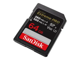 Produktfoto för SanDisk Extreme Pro 64GB 280MB/s V60 C10 UHS-II
